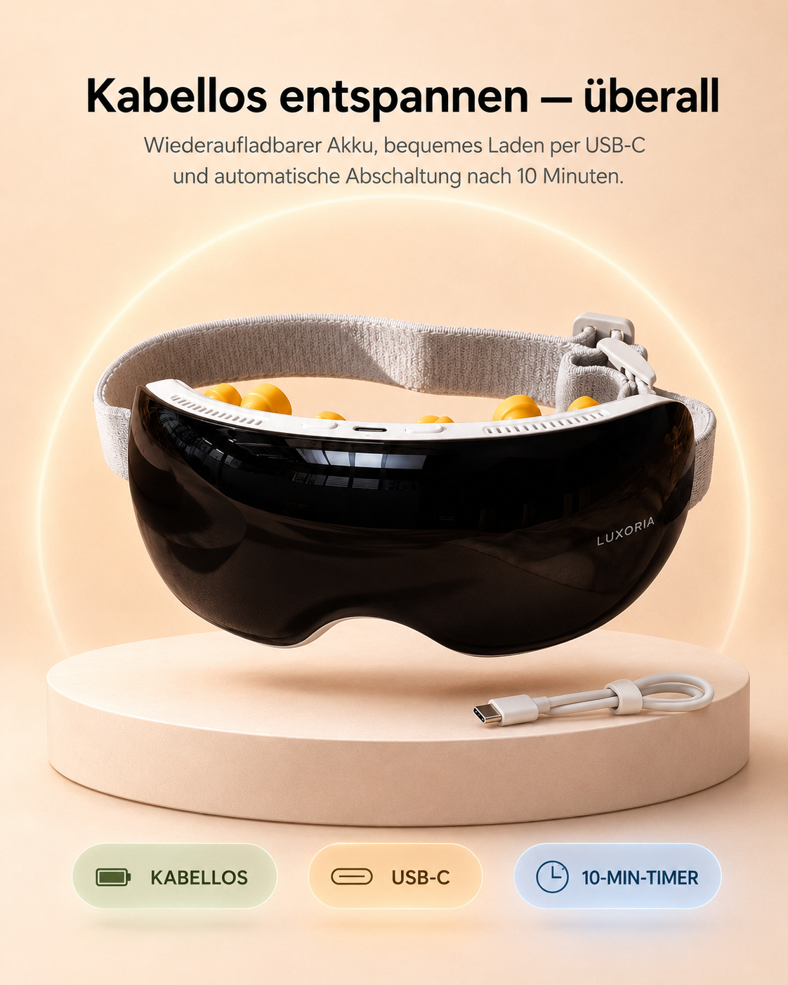 Kabellos, USB-C, 10-Min-Timer