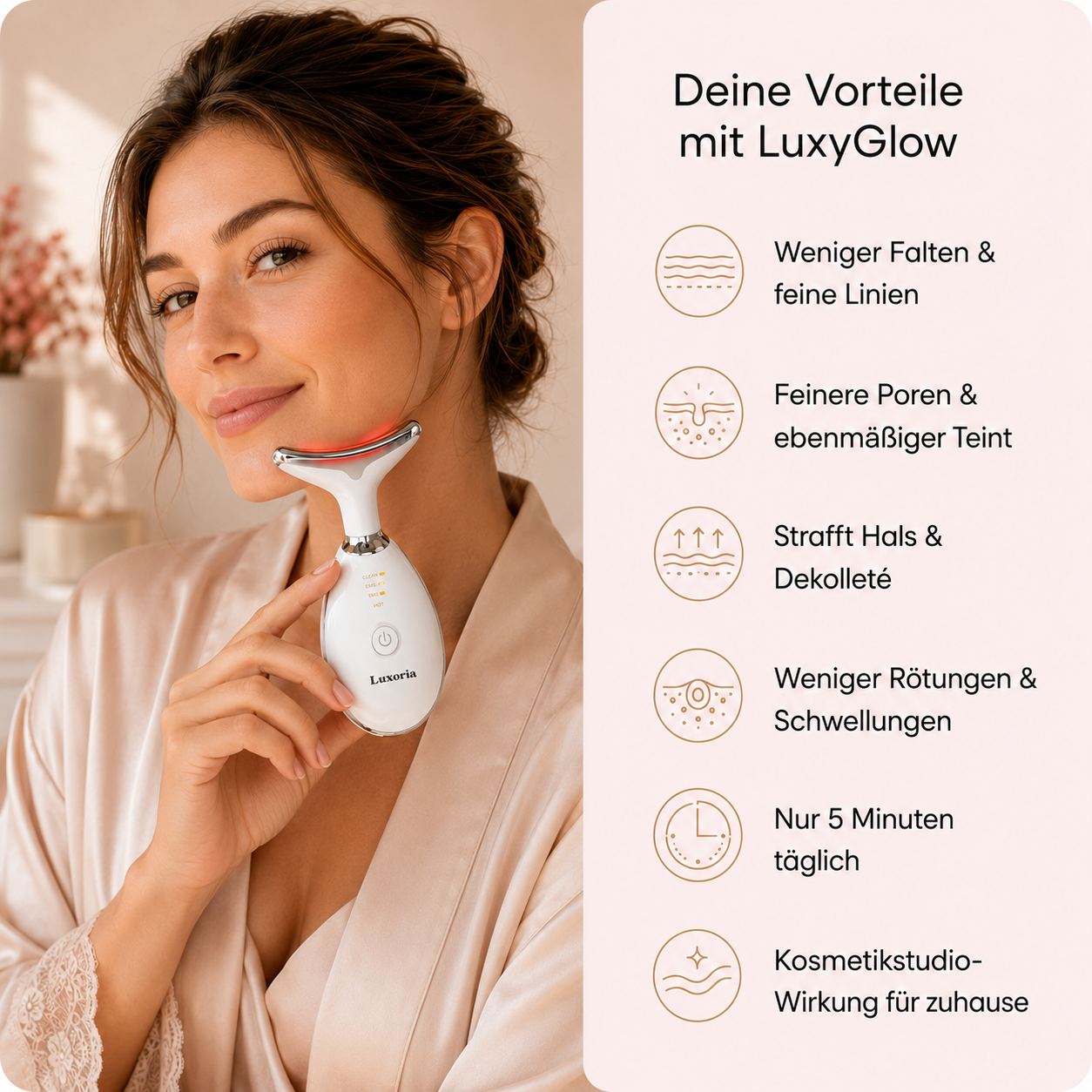 LuxyGlow 7-in-1 Hals- & Gesichtspflege