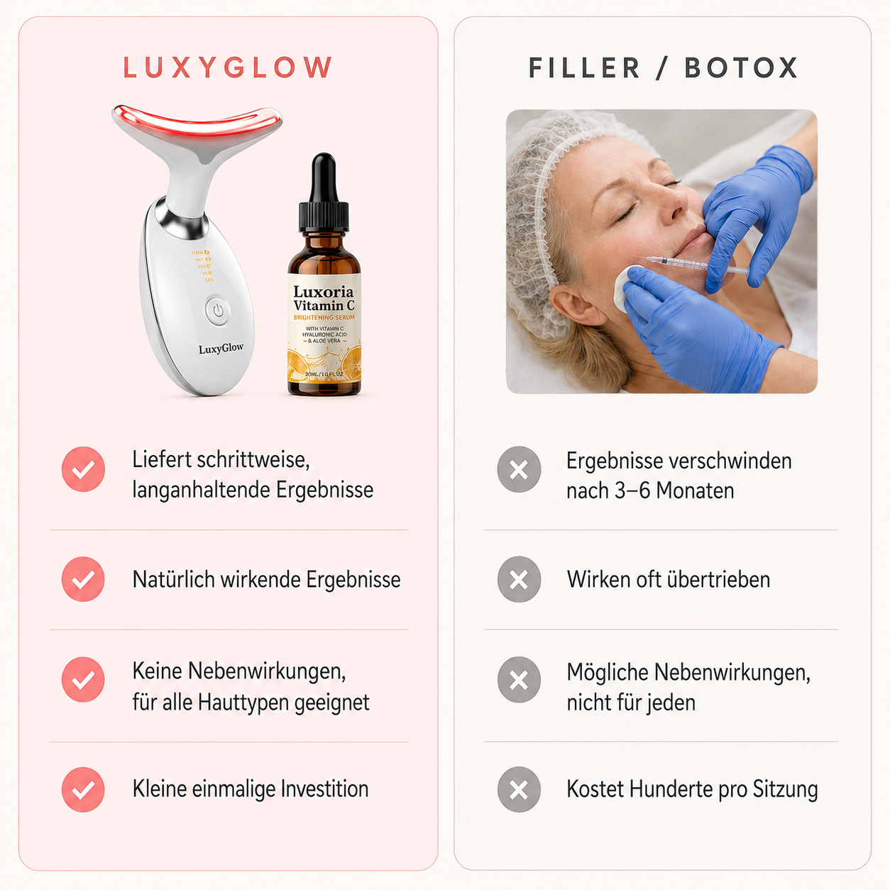 LuxyGlow 7-in-1 Hals- & Gesichtspflege