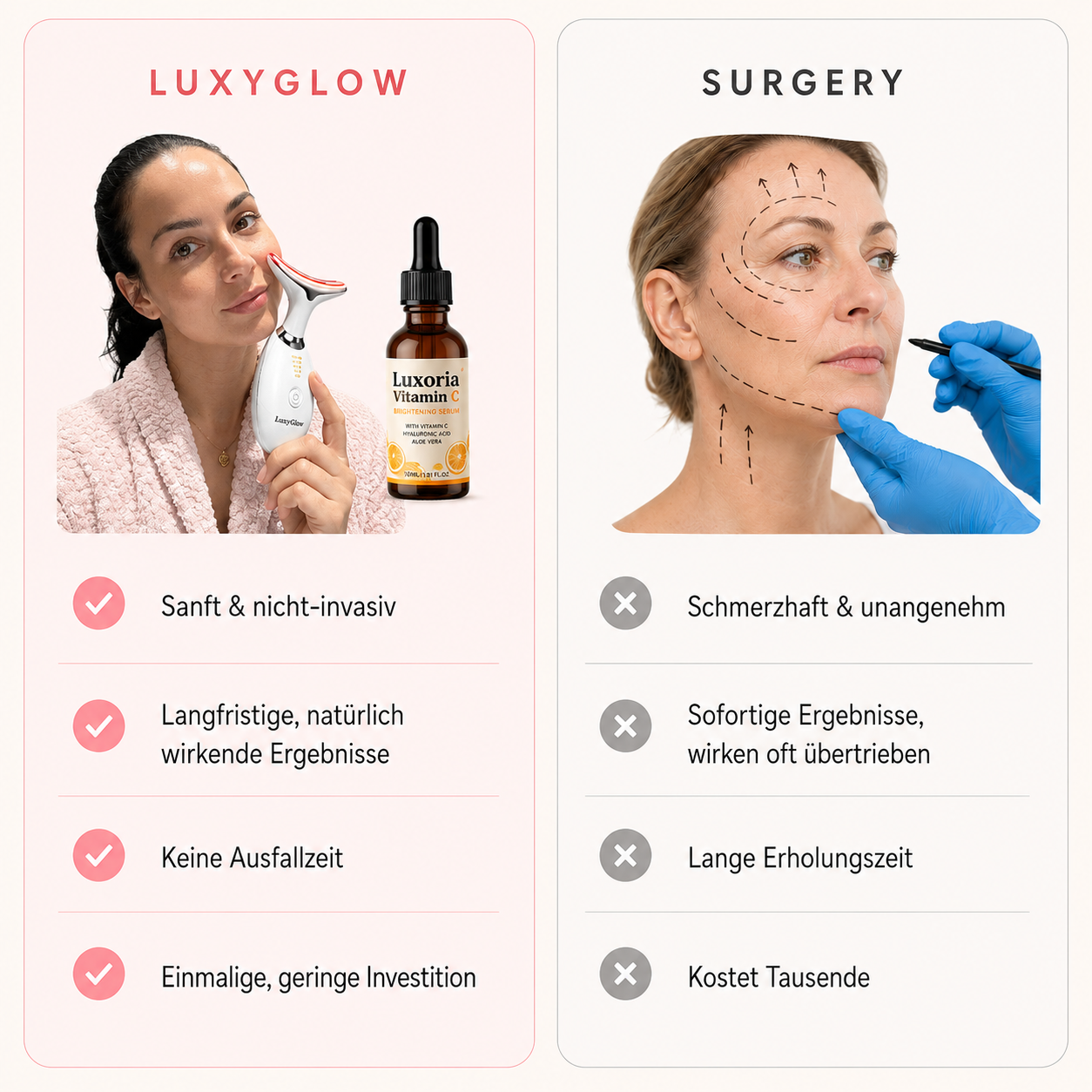LuxyGlow 7-in-1 Hals- & Gesichtspflege