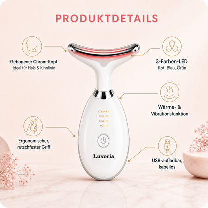 LuxyGlow 7-in-1 Hals- & Gesichtspflege